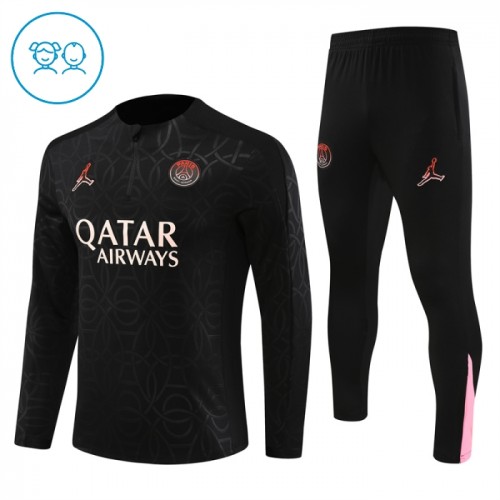 Paris Saint-Germain Sweat d'Entraînement Quarter-Zip 2024-25 Noire Enfant Paris Saint-Germain Sweat d'Entraînement Quarter-Zip 2024-25 Noire Enfant